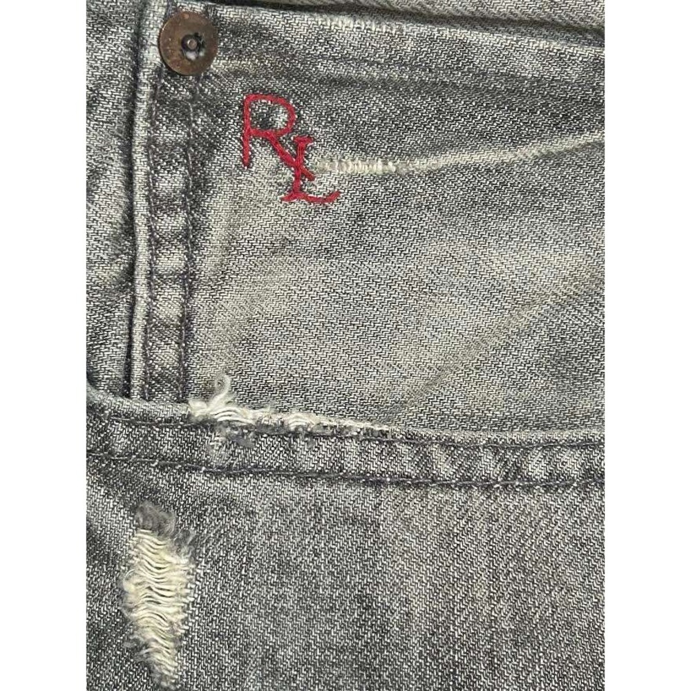 Polo Ralph Lauren Varick Slim Straight Jeans 40x32 Ash Grey Cotton Distressed - Picture 5 of 16